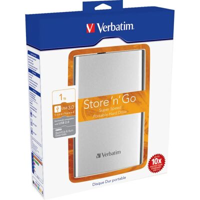 Hard disk extern Verbatim Store 'n' Go 1TB - Argintiu Hard disk extern Verbatim Store 'n' Go 1TB - Argintiu