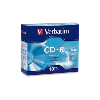Verbatim 700MB 80MIN 52X CD-R - 10pk Slim Case Verbatim 700MB 80MIN 52X CD-R - 10pk Slim Case