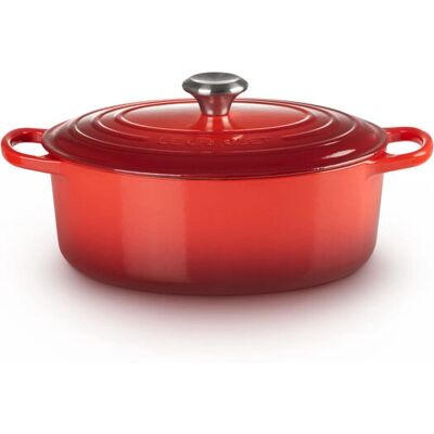 Le Creuset 29cm Cerise Gietijzeren Ovale Casserol Le Creuset 29cm Cerise Gietijzeren Ovale Casserol
