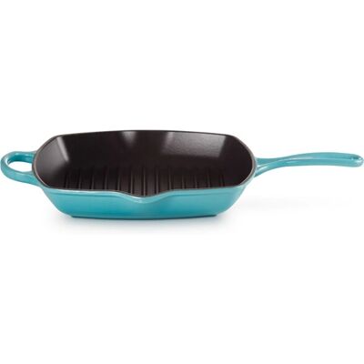 Le Creuset Teal Gusseisen Quadratische Grillpfanne - Grillpfanne Le Creuset Teal Gusseisen Quadratische Grillpfanne - Grillpfanne