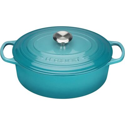 Le Creuset Signature Teal Gietijzeren 27cm Ovale Pan - Kookgerei Le Creuset Signature Teal Gietijzeren 27cm Ovale Pan - Kookgerei