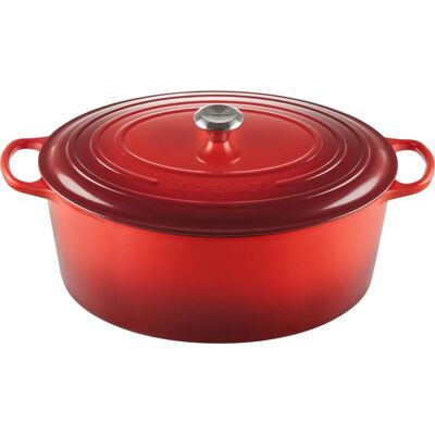 Le Creuset Oală Ovală din Fontă - 40cm, Cireașă, 13.9L Le Creuset Oală Ovală din Fontă - 40cm, Cireașă, 13.9L