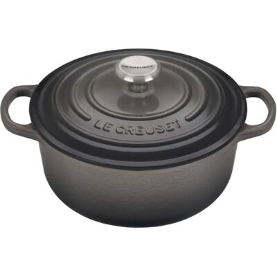 Le Creuset Signature Cast Iron 20cm Round Casserole - Flint Le Creuset Signature Cast Iron 20cm Round Casserole - Flint