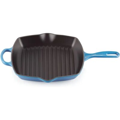 Le Creuset Signature Azure Cast Iron 26cm Square Grillit - Grill Pan Le Creuset Signature Azure Cast Iron 26cm Square Grillit - Grill Pan