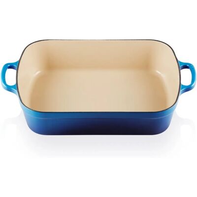 Le Creuset Signature Azure Cast Iron 33cm Rectangular Roaster - Cast Iron Roaster Le Creuset Signature Azure Cast Iron 33cm Rectangular Roaster - Cast Iron Roaster