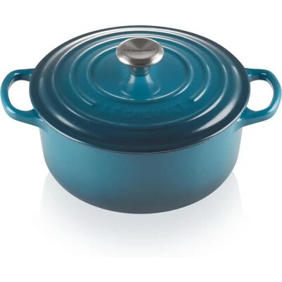 Le Creuset Signature Deep Teal Oală de Fier 20cm - Utensil de Bucătărie Le Creuset Signature Deep Teal Oală de Fier 20cm - Utensil de Bucătărie