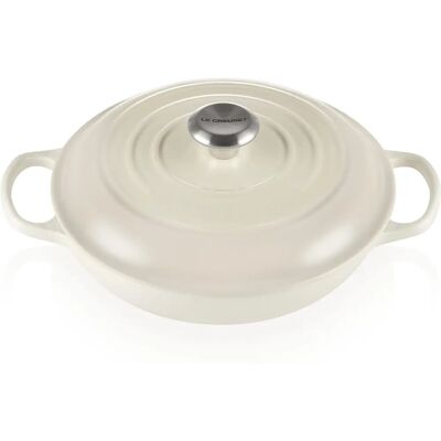 Le Creuset Signature Gietijzeren 26cm Platte Braadpan - Meringue Le Creuset Signature Gietijzeren 26cm Platte Braadpan - Meringue