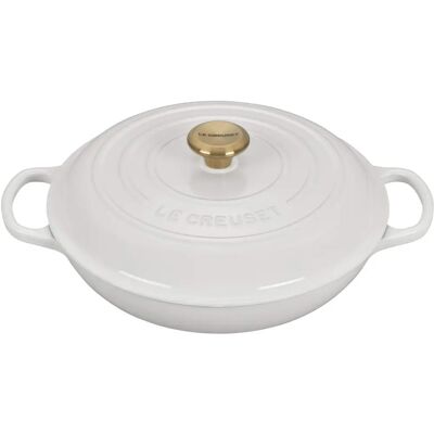 Le Creuset Signature Cazuela de Hierro Fundido Redonda y Poco Profunda 30cm - Blanco Le Creuset Signature Cazuela de Hierro Fundido Redonda y Poco Profunda 30cm - Blanco
