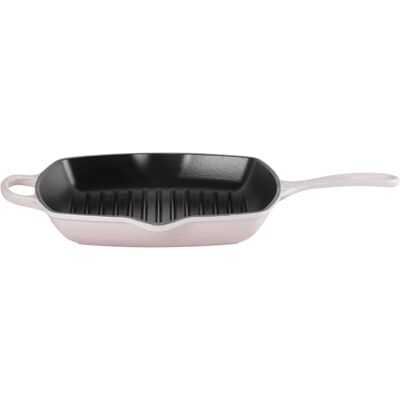 Le Creuset Signature Cast Iron 26cm Square Grillit - Shell Pink Le Creuset Signature Cast Iron 26cm Square Grillit - Shell Pink