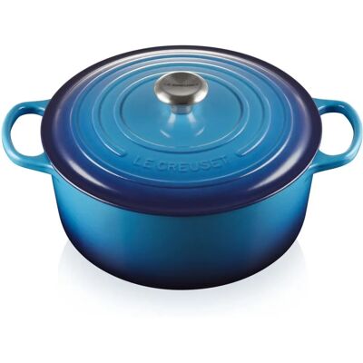 Le Creuset Signature Azure Récipient en Fonte 28cm - Durable, Polyvalent, Coloré Le Creuset Signature Azure Récipient en Fonte 28cm - Durable, Polyvalent, Coloré