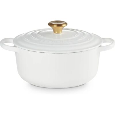 Le Creuset Signature Cazuela Redonda de Hierro Fundido 20cm - Blanco Le Creuset Signature Cazuela Redonda de Hierro Fundido 20cm - Blanco