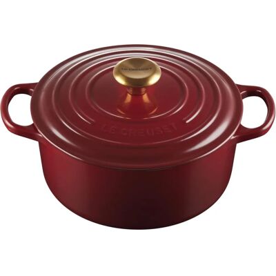Le Creuset Signature Gusseisen 24cm runder Kochtopf - Granat Le Creuset Signature Gusseisen 24cm runder Kochtopf - Granat