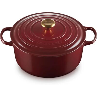 Le Creuset Signature Gusseisen 28cm Runder Schmortopf - Granat Le Creuset Signature Gusseisen 28cm Runder Schmortopf - Granat