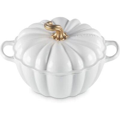 Le Creuset Signature Ragoût en Fonte de 24cm de Citrouille - Blanc - Publicité Le Creuset Signature Ragoût en Fonte de 24cm de Citrouille - Blanc - Publicité