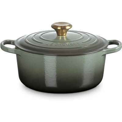 Le Creuset Cazuela Redonda de Hierro Fundido Signature - 24cm, Tomillo, Lista para Hornear Le Creuset Cazuela Redonda de Hierro Fundido Signature - 24cm, Tomillo, Lista para Hornear