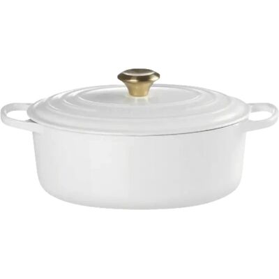 Le Creuset 27cm Ovaler Gusseisen Bräter - Weiß - Küchenutensil Le Creuset 27cm Ovaler Gusseisen Bräter - Weiß - Küchenutensil