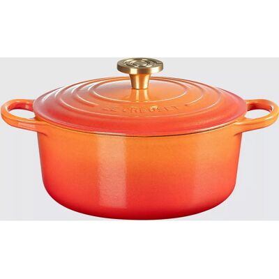 Le Creuset Edición Limitada Signature Cazuela de Hierro Fundido Redonda 24cm - Flamme Doree Le Creuset Edición Limitada Signature Cazuela de Hierro Fundido Redonda 24cm - Flamme Doree