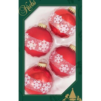 Krebs Glas Lauscha Schneekristall - rot - 7 cm - Christbaumschmuck Krebs Glas Lauscha Schneekristall - rot - 7 cm - Christbaumschmuck
