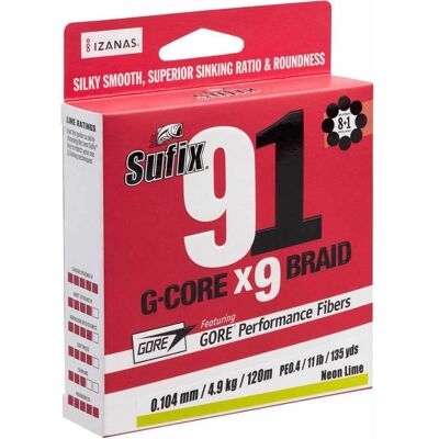 Sufix 91 Trenza Neon Chartreuse - Línea Trenzada - Pesca Deportiva Sufix 91 Trenza Neon Chartreuse - Línea Trenzada - Pesca Deportiva