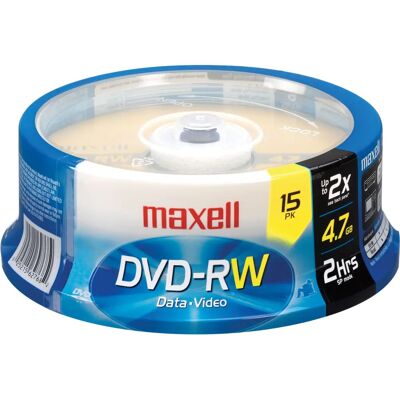 Maxell 635117 Gold DVD-RW Rewritable Discs - DVD-RW 4.7 GB 15 Pack Maxell 635117 Gold DVD-RW Rewritable Discs - DVD-RW 4.7 GB 15 Pack