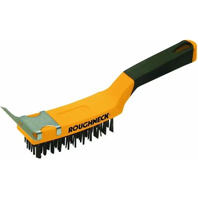 Roughneck Carbon Steel Wire Brush Soft Grip with Scraper - Wire Brush Roughneck Carbon Steel Wire Brush Soft Grip with Scraper - Wire Brush