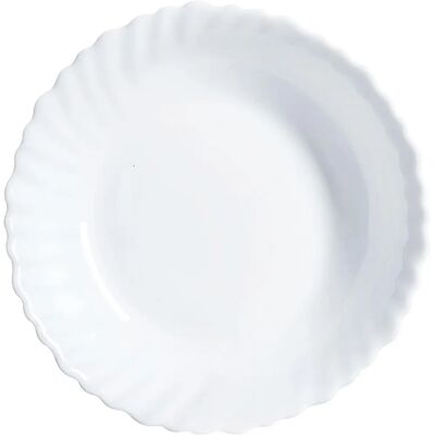 Assiette à dessert blanche Feston Luminarc - 18,5 cm - Publicité Assiette à dessert blanche Feston Luminarc - 18,5 cm - Publicité