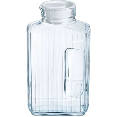 Bouteille en Verre Transparent Luminarc Quadro - 2L - Publicité Bouteille en Verre Transparent Luminarc Quadro - 2L - Publicité