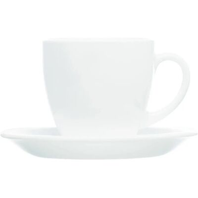 Luminarc Weißes Becher-Set mit Untertassen - 12 Stk - 220ml Luminarc Weißes Becher-Set mit Untertassen - 12 Stk - 220ml