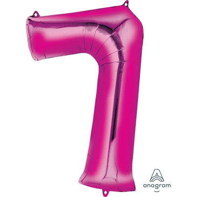 Amscan Modell - Fuchsia Zahl 7 - Partydekoration Amscan Modell - Fuchsia Zahl 7 - Partydekoration