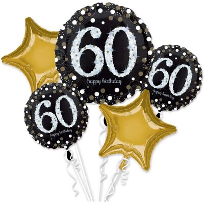 Amscan 3214701 Globos de Fiesta 60 Aniversario Negro/Dorado Amscan 3214701 Globos de Fiesta 60 Aniversario Negro/Dorado