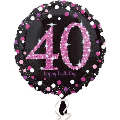 Amscan 3378601 Rosa 40. Geburtstag Folienballon - Partydekoration Amscan 3378601 Rosa 40. Geburtstag Folienballon - Partydekoration