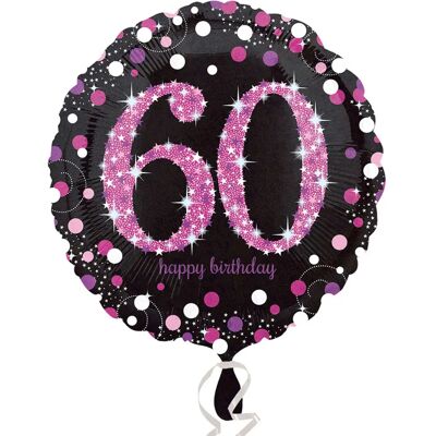 Amscan 3378801 Rosa Schwarz 60. Geburtstag Folienballon - Partydeko Amscan 3378801 Rosa Schwarz 60. Geburtstag Folienballon - Partydeko