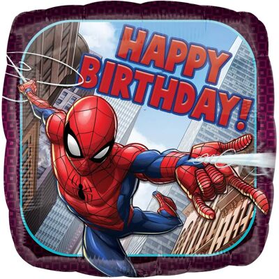 Amscan 763.3466401 Spider-Man Happy Birthday Quadratischer Folienballon - Partydekoration Amscan 763.3466401 Spider-Man Happy Birthday Quadratischer Folienballon - Partydekoration