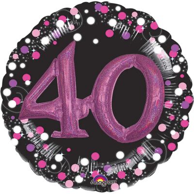 Amscan Pink 40th Birthday Foil Balloon - party decoration Amscan Pink 40th Birthday Foil Balloon - party decoration