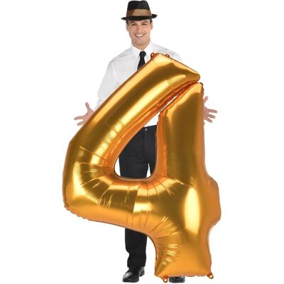 Amscan 3889211 Złota Cyfra 4 Balon na imprezę - Dekoracja Amscan 3889211 Złota Cyfra 4 Balon na imprezę - Dekoracja