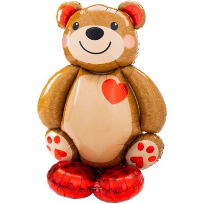 Amscan 4237311 Miś z sercem balon foliowy - Dekoracja na imprezę Amscan 4237311 Miś z sercem balon foliowy - Dekoracja na imprezę