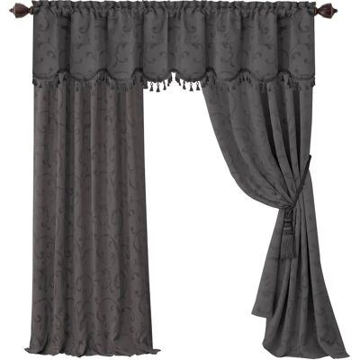 Elrene Home Fashions Tenda Damascata con Blu, 52" L x 19" H - Tenda Elrene Home Fashions Tenda Damascata con Blu, 52" L x 19" H - Tenda