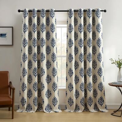 Elrene Home Fashions Room Darkening Grommet Linen Single Panel Window Curtain Drape Elrene Home Fashions Room Darkening Grommet Linen Single Panel Window Curtain Drape