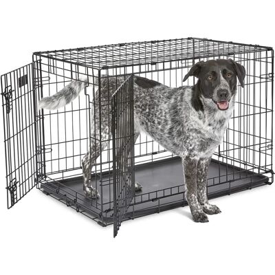 MidWest Homes for Pets 91cm iCrate Cage pour chiens à double porte - Cage pour chiens MidWest Homes for Pets 91cm iCrate Cage pour chiens à double porte - Cage pour chiens