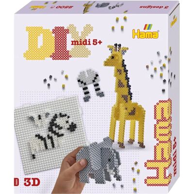 Hama Gift Box - 3D Safari Fuse Beads Kit - Multicolore Hama Gift Box - 3D Safari Fuse Beads Kit - Multicolore