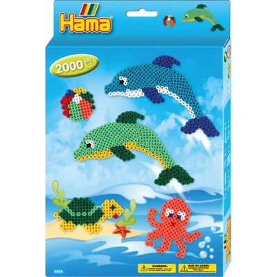 Hama 3435 Delfin művészeti és kézműves játék - 2000 midi gyöngy, tartozékok Hama 3435 Delfin művészeti és kézműves játék - 2000 midi gyöngy, tartozékok