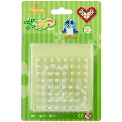 Hama Maxi Platten - 2 Stück - Quadrat/Herz - Einheitsgröße - Perlenplatte Hama Maxi Platten - 2 Stück - Quadrat/Herz - Einheitsgröße - Perlenplatte