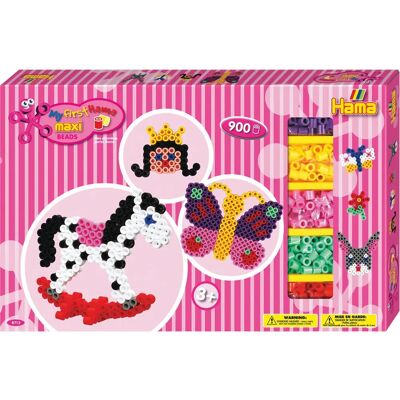 Set di Perline Maxi Hama - Farfalla e Cavallo - 900 pz Set di Perline Maxi Hama - Farfalla e Cavallo - 900 pz