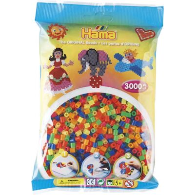 Hama 201-51 Neonperlen - 3000 Stück - Transparent Mehrfarben - Bastelspielzeug Hama 201-51 Neonperlen - 3000 Stück - Transparent Mehrfarben - Bastelspielzeug