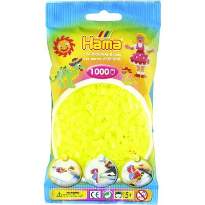Contas Neon Amarelo Hama - 1000 Peças Brinquedo artesanal Contas Neon Amarelo Hama - 1000 Peças Brinquedo artesanal