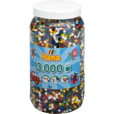Perline Hama 211-66 Fornitura Mosaico - 13000 Perline Midi Multicolore - Per Bambini Perline Hama 211-66 Fornitura Mosaico - 13000 Perline Midi Multicolore - Per Bambini