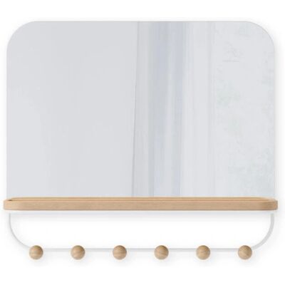 Miroir et Organisateur Muraux Estique - Blanc - Publicité Miroir et Organisateur Muraux Estique - Blanc - Publicité