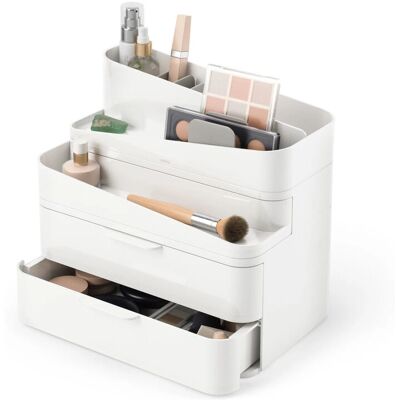 Organisateur de maquillage Umbra 1019198-910 - Grand, 3 tiroirs, diviseurs amovibles Organisateur de maquillage Umbra 1019198-910 - Grand, 3 tiroirs, diviseurs amovibles