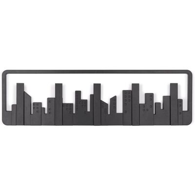 Appendiabiti decorativo Skyline - 5 ganci mobili - Nero Appendiabiti decorativo Skyline - 5 ganci mobili - Nero