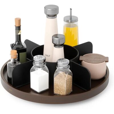 Umbra - Bellwood Lazy Susan - Black/Walnut - Kitchen Organizer Umbra - Bellwood Lazy Susan - Black/Walnut - Kitchen Organizer